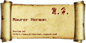 Maurer Herman névjegykártya
